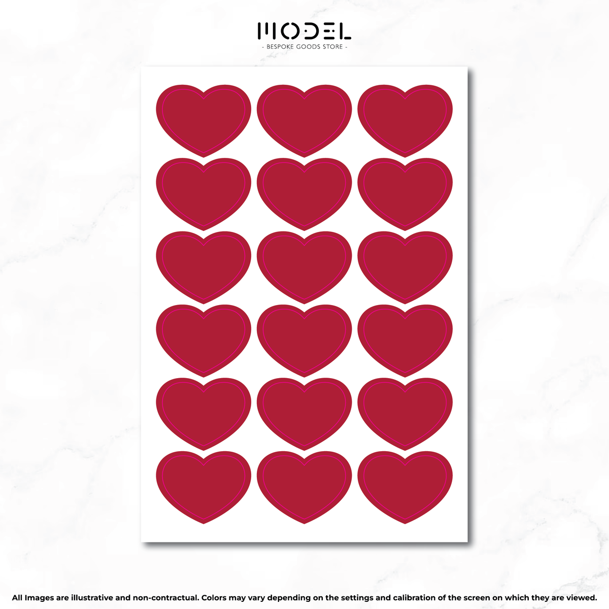 St Valentine's Stickers - Hearts (M)