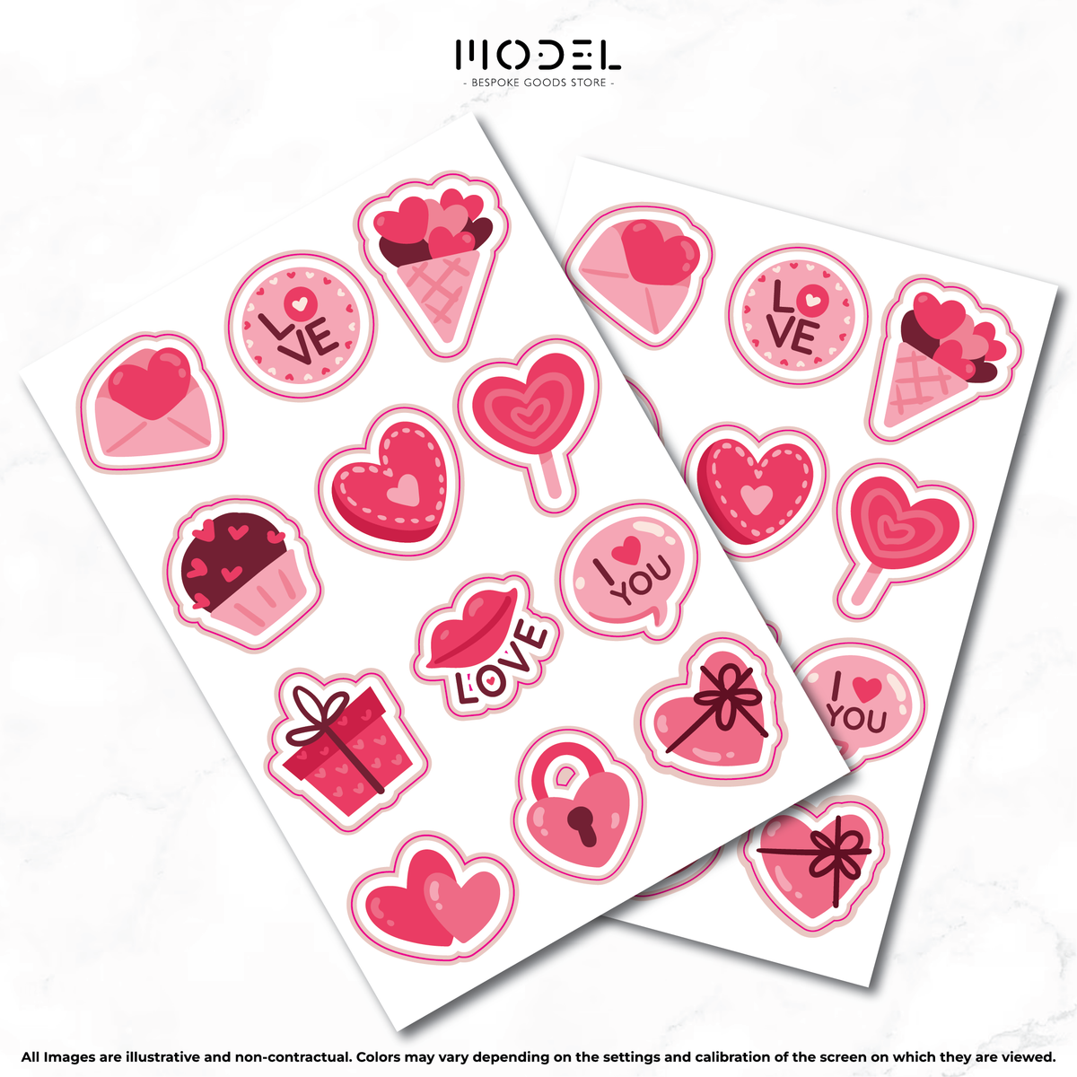 St Valentine's Stickers - Shapes