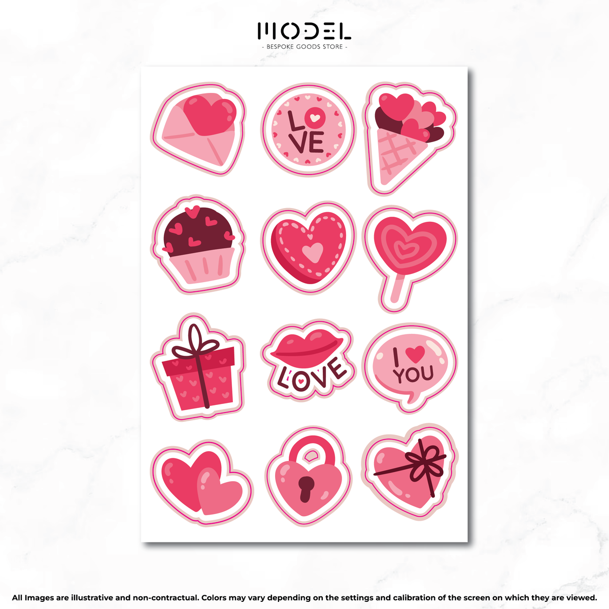 St Valentine's Stickers - Shapes