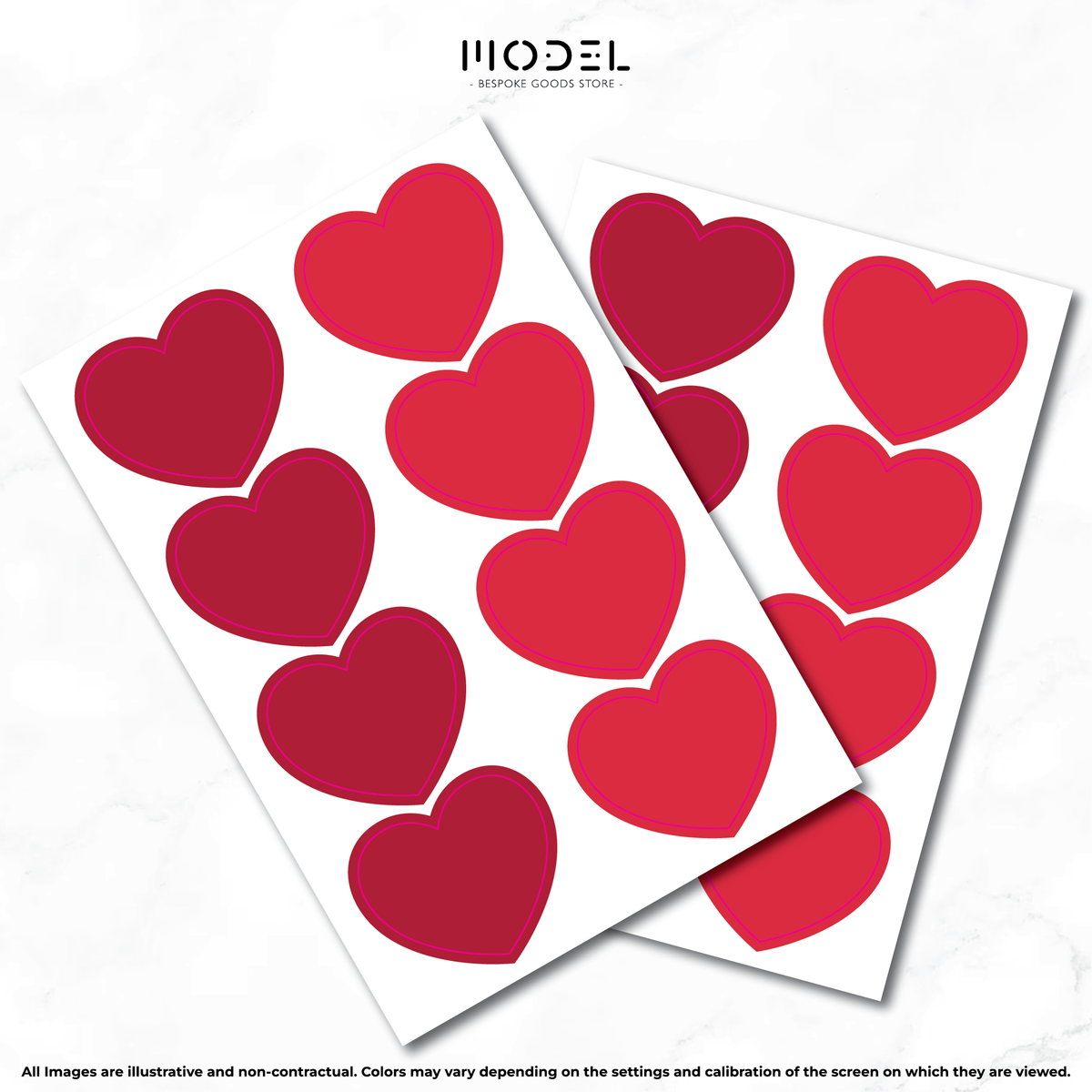 St Valentine's Stickers - Hearts (L)