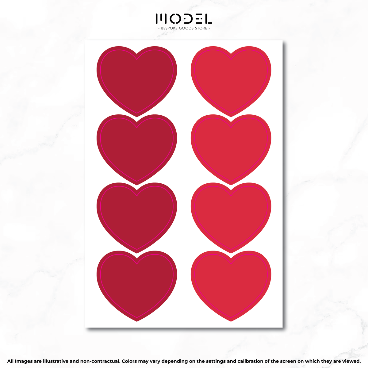 St Valentine's Stickers - Hearts (L)