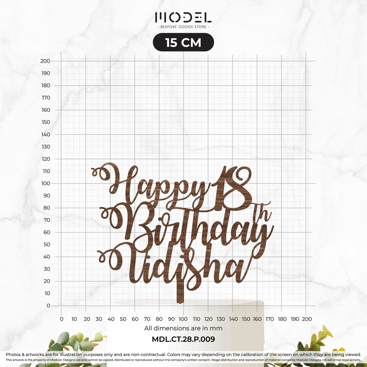 Name + Age + Happy Birthday
