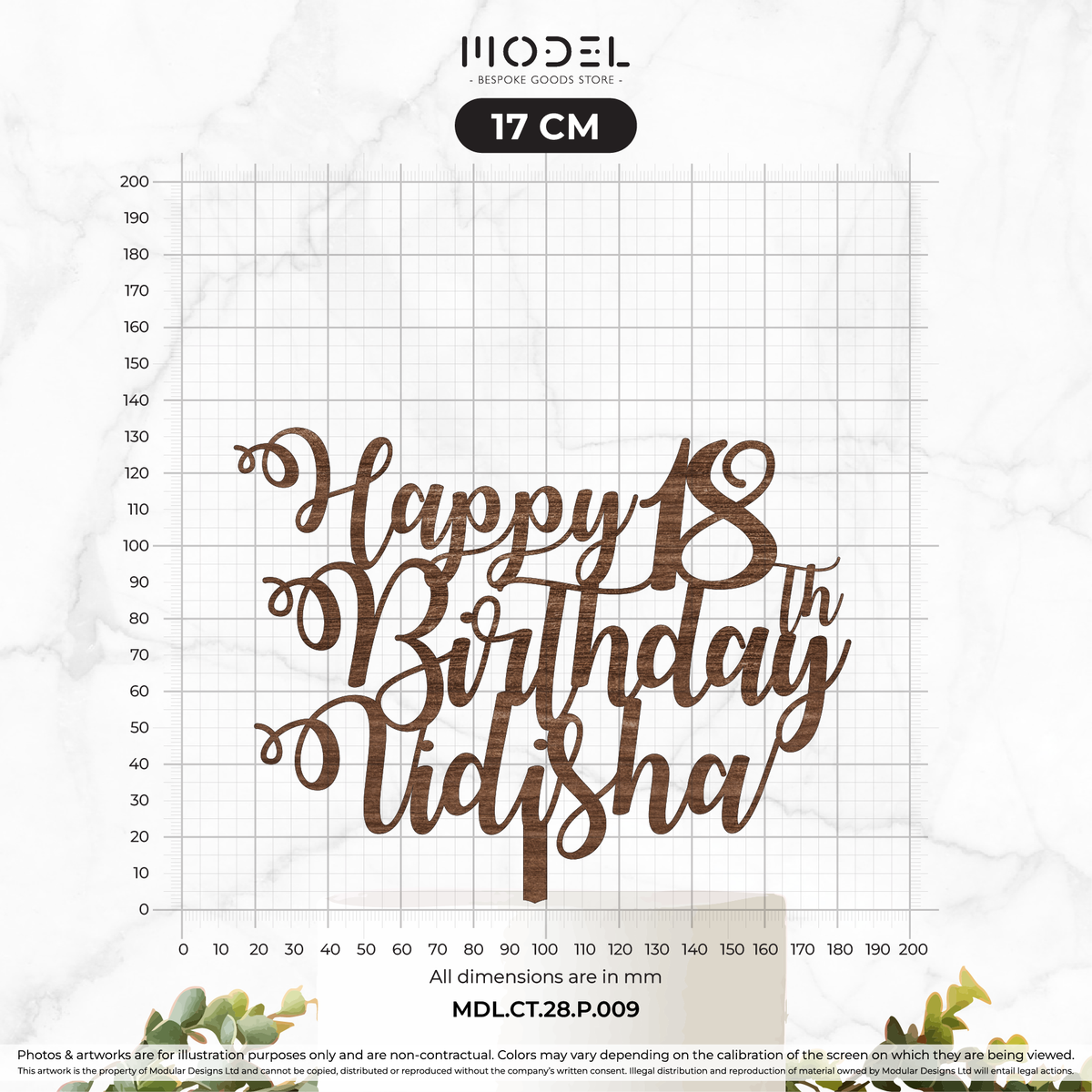 Name + Age + Happy Birthday
