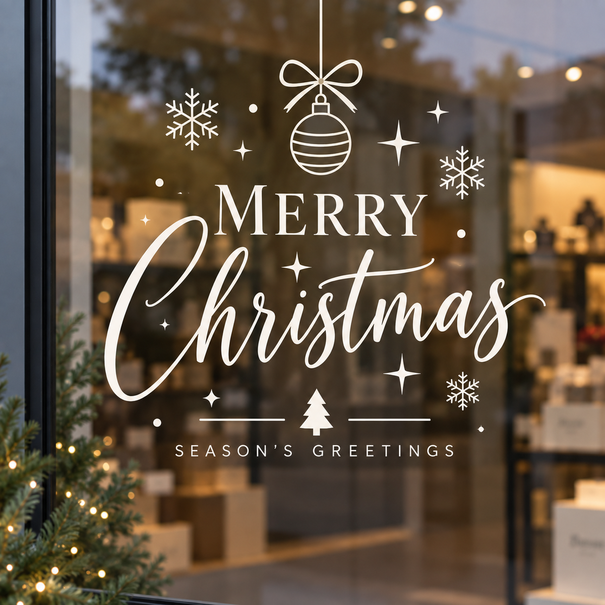 Merry Christmas Window Decals